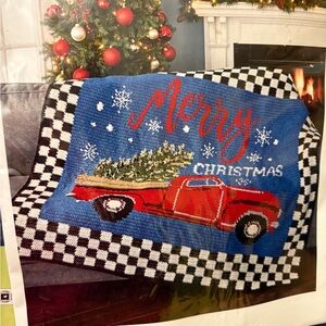 Mary Maxim Holiday Afghan Knitting Kit